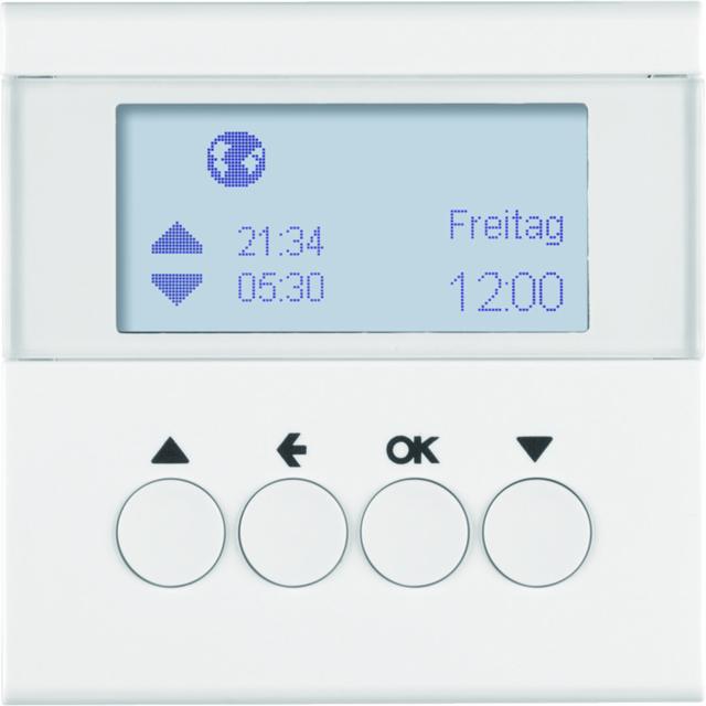 BERKER B.X/S.1 Żaluzjowy łącznik czasowy z wyświetlaczem do sterowania żaluzjami biały 85741189 HAGE