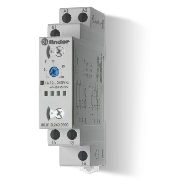Przekaźnik czasowy wielofunkcyjny 1 P; 16A; 12…240V AC/DC; AI, DI, SW, BE, CE, DE; wykonanie trakcyj