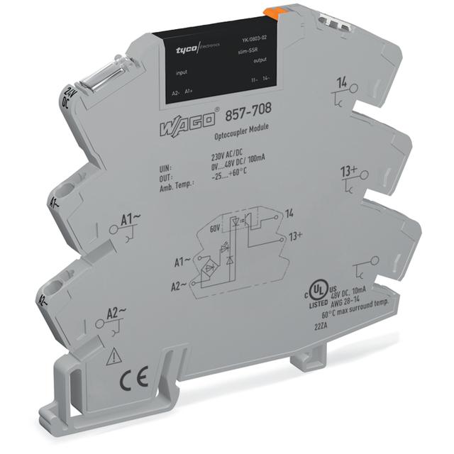 Moduł przekaźnikowy półprzewodnikowy AC/DC 230V szary 857-708 WAGO