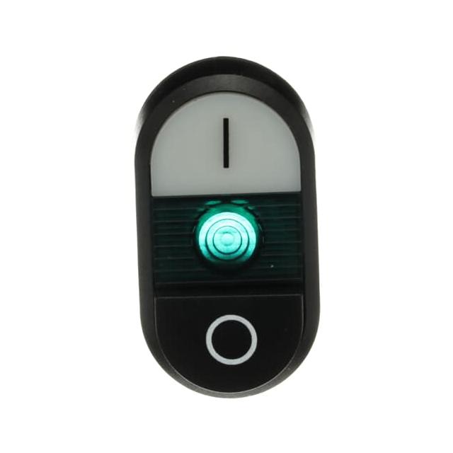 Przycisk podwójny I-0 zielone pole podświetlany MPD17-11G