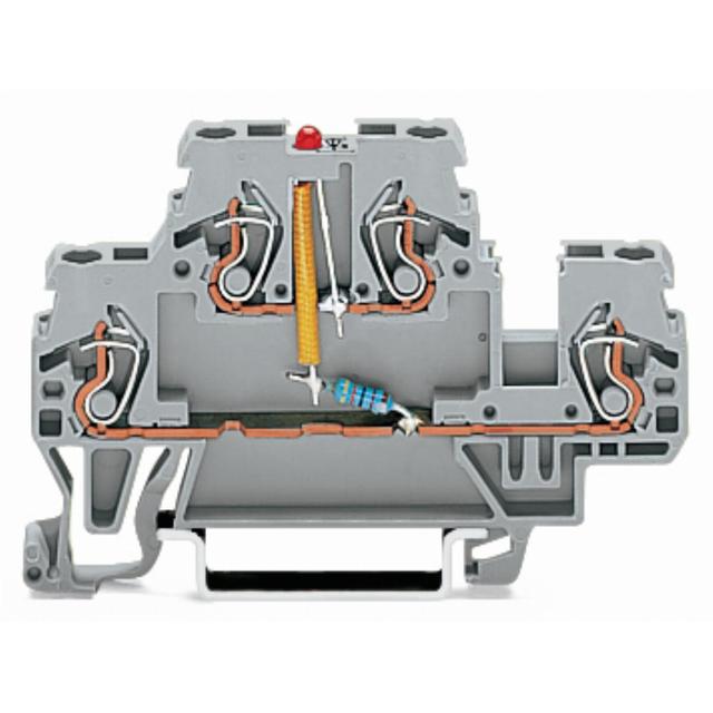 dwupiętrowa złączka z LED 2,5 mm2 szara