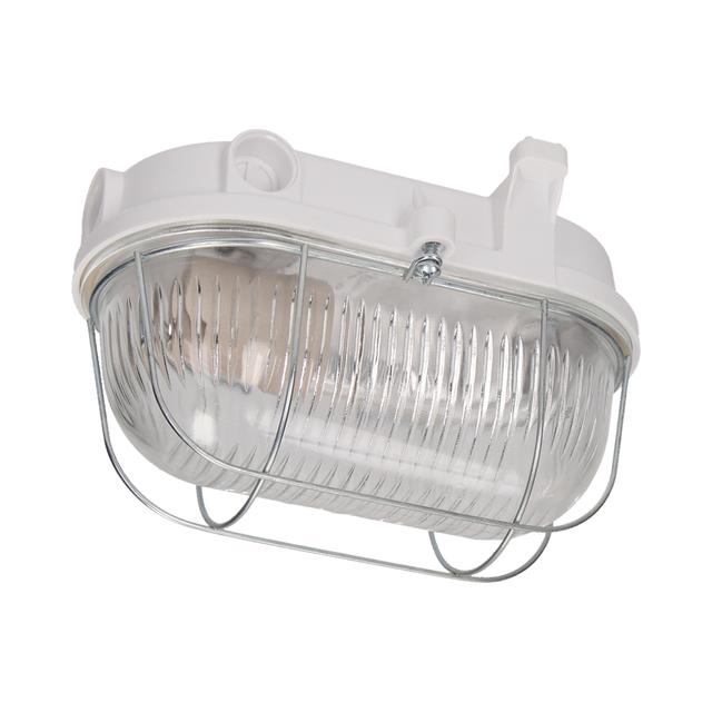OVAL 100 7063NB oprawa oświetleniowa, 100W, E27, IP54, klosz szklany, stalowa osłona, podstawa bakel A1230 ORNO