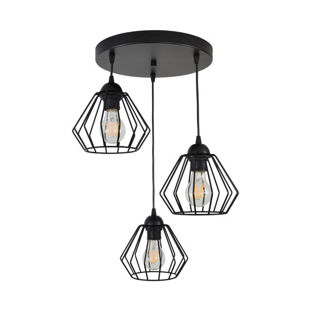 Waya 3P E27 lampa wisząca max. 3x60W czarna AD-LD-6264BE27M ORNO