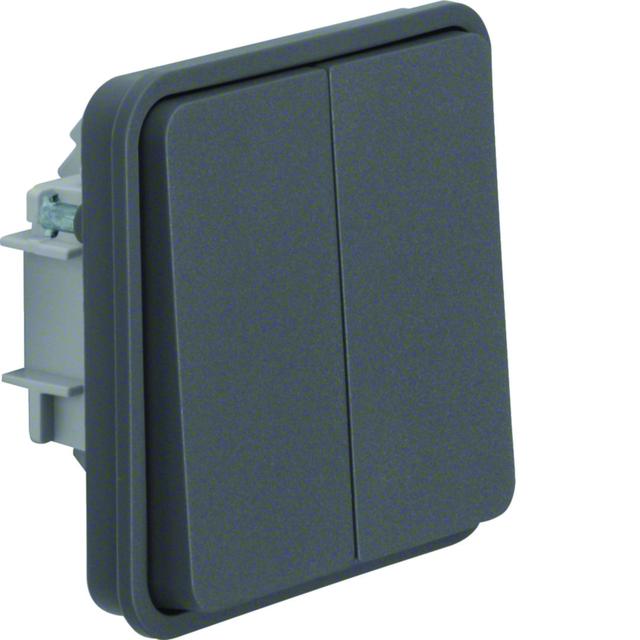 BERKER W.1 Przycisk zwierny podwójny modułowy IP55 szary 50423515 HAGER