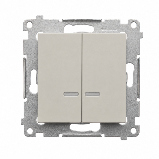 Simon 54 Łącznik podwójny świecznikowy z podświetleniem LED i do wersji IP44 kaszmir mat DW5ABL.01/42