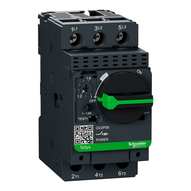 Wyłącznik silnikowy 3P 0,55kW 1-1,6A GV2P06 SCHNEIDER