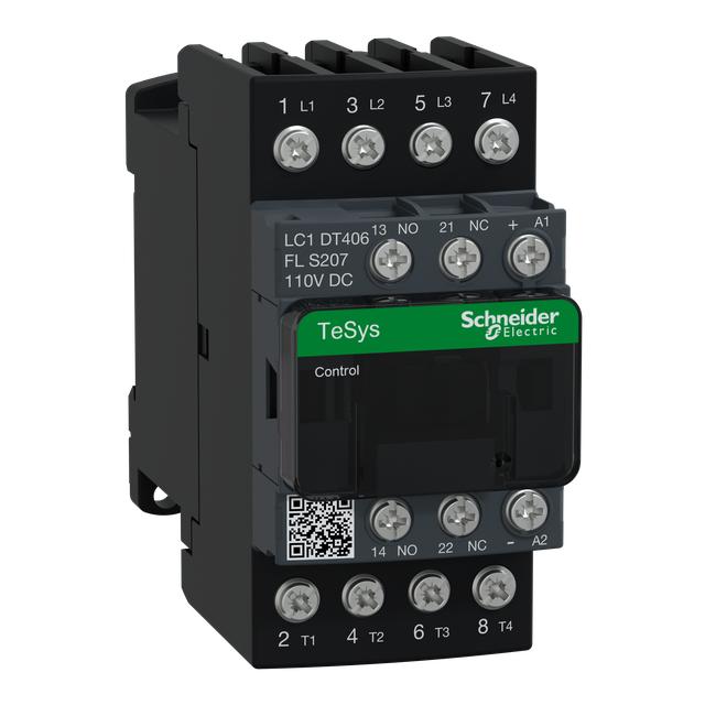 Stycznik mocy TeSys D AC1 40A 4P 4Z kolejowy cewka 110VDC niski pobór LC1DT406FLS207 Schneider