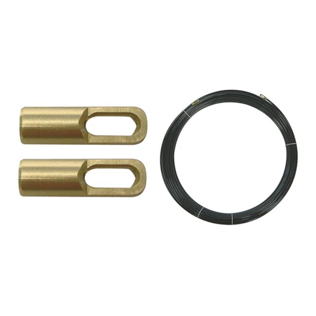 Taśma perlonowa do przeciągania przewodów   z PE 4mm z 2 oczkami czarna