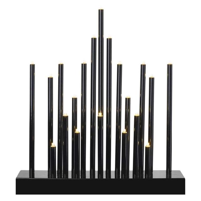 Świecznik świateczny czarny 20 LED 27 cm 3x AA ciepła biel IP20 timer DCAW04 EMOS