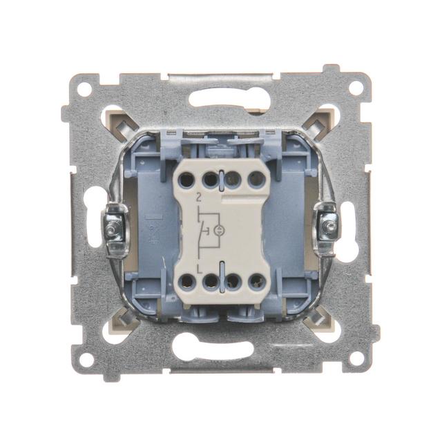 Simon 54 Przycisk pojedynczy zwierny z podświetleniem LED bez piktogramu 10A szybkozłączka kremowy