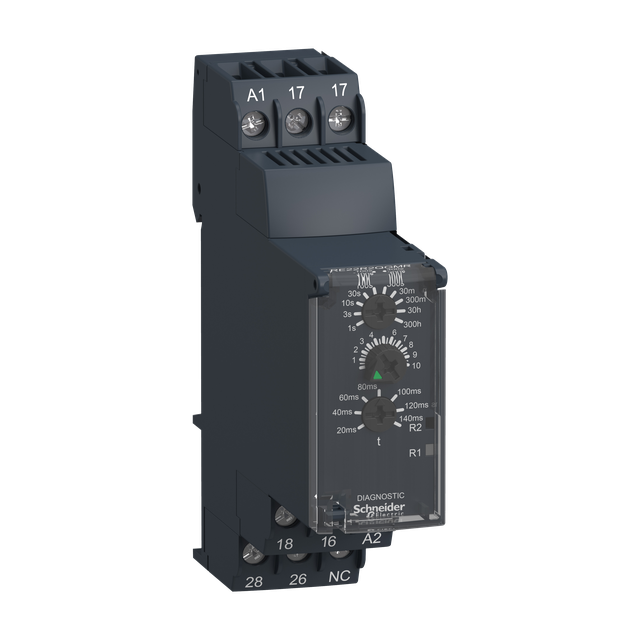 Zelio Time Przekaźnik czasowy gwiazda trójkąt 24 240V AC/DC 1s/300h styk 2 C/O 8A RE22R2QGMR Schneider
