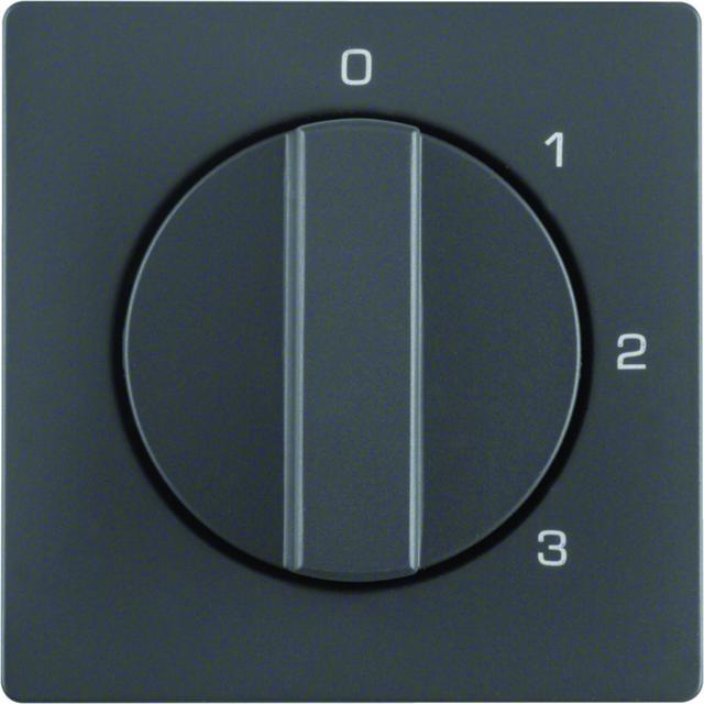 Q.x Płytka czołowa z pokrętłem do łącznika 3-poz. z  0  i nadrukiem antr aksamit