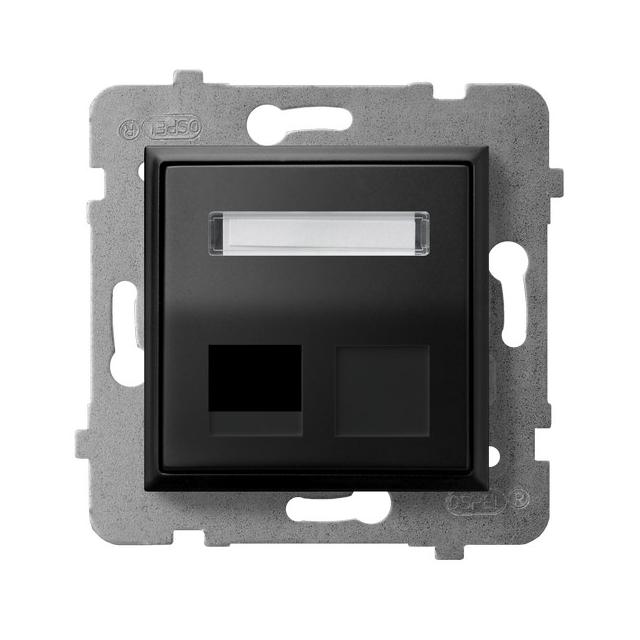 ARIA Obudowa gniazda pojedynczego typu Keystone skośna - kolor czarny metalik