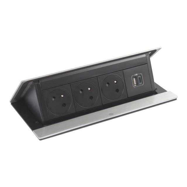 INCARA: POP UP - 3X2P+Z / USB A+C - 2,0 M-STAL, Legrand