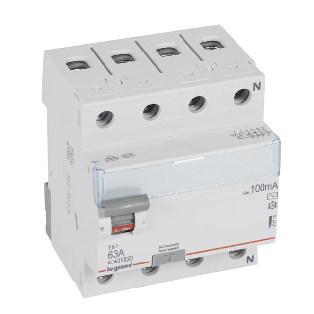Wyłącznik Różnicowoprądowy 4P 63A 0,1A Typ AC P304 TX3 411719 LEGRAND