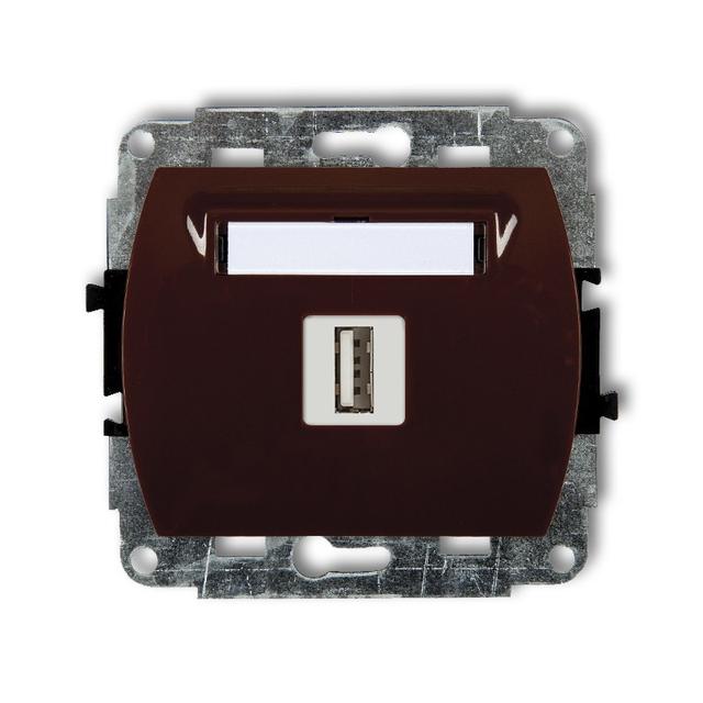 TREND Gniazdo pojedyncze USB A-A 2.0 brązowy 4GUSB-1 KARLIK