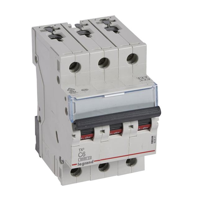 WYŁĄCZNIK NADPRĄDOWY S 303 3P C 6A 6000A SERII TX3, Legrand