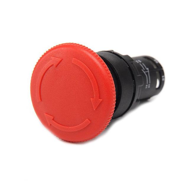Przycisk monoblok, dłoniowy ryglowany, czerwony, 1NC