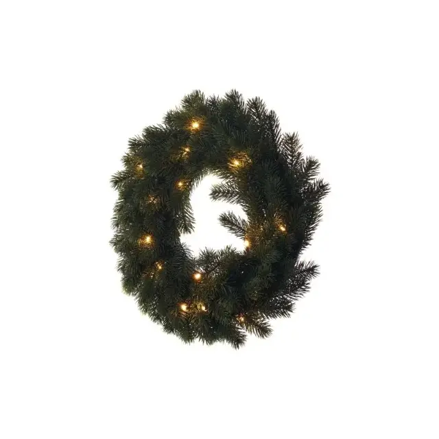 Dekoracje - 20 LED wianek 40 cm 2x AA, ciepła biel, IP20, timer