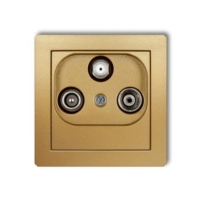 DECO Mechanizm gniazda abonenckiego RTV-SAT przelotowego 10dB złoty