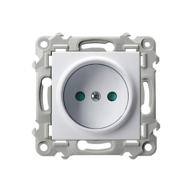 SZAFIR Gniazdo pojedyncze z przesłonami torów prądowych - kolor biały