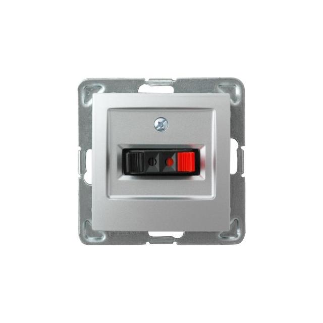 IMPRESJA Gniazdo głośnikowe pojedyncze - kolor srebro GG-1Y/m/18