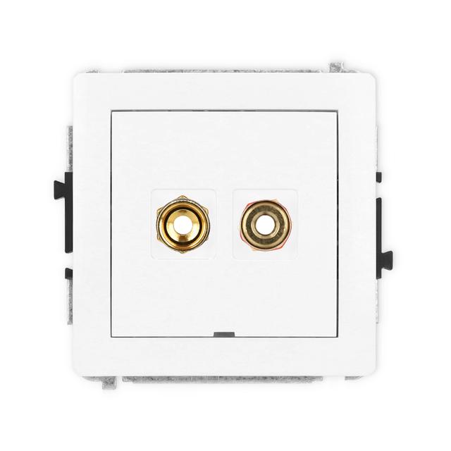 DECO Mechanizm gniazda głośnikowego pojedynczego, bez pola opisowego (typu banan - czerwony i czarny