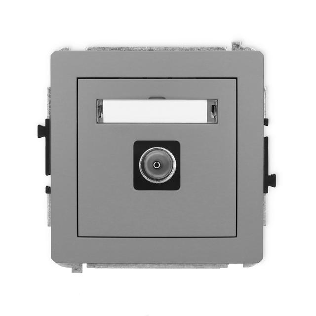 DECO Mechanizm gniazda antenowego pojedynczego TV szary mat