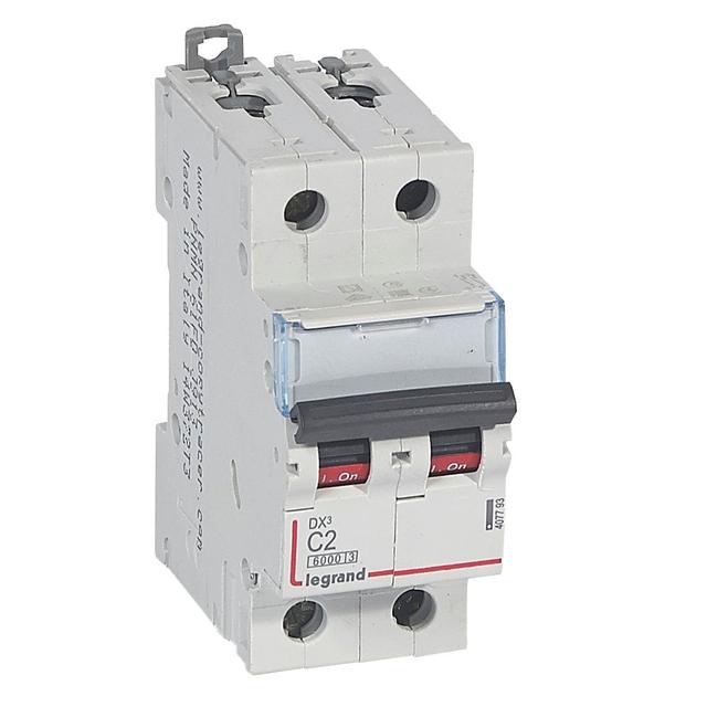 Wyłącznik Nadprądowy S 302 2P C2A 6kA DX3 407793 LEGRAND