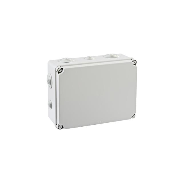 PUSZKA SERII „LIGHT” PUSZKA INSTALACYJNA LIGHT POKRYWA PEŁNA, DŁAWNICE 241x180x96 (4xM25, 6xM40) IP66/67 EV-231 PCE