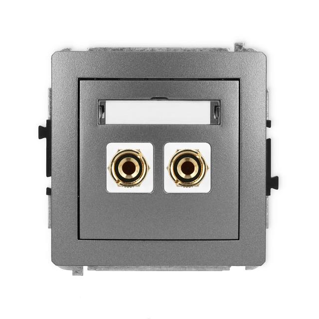 DECO Mechanizm gniazda głośnikowego pojedynczego (typu banan - czerwony i czarny, pozłacany, 4 mm2,