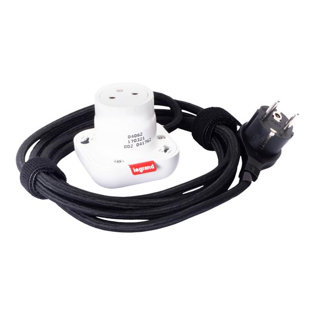 INCARA: ELECTR'ON - PODSTAWA 1X2P+Z - 2,5 M-BIAŁY, Legrand