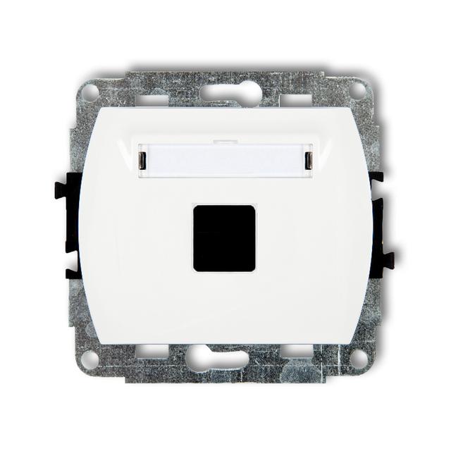 TREND Mechanizm gniazda multimedialnego pojedynczego bez modułu (standard Keystone) biały