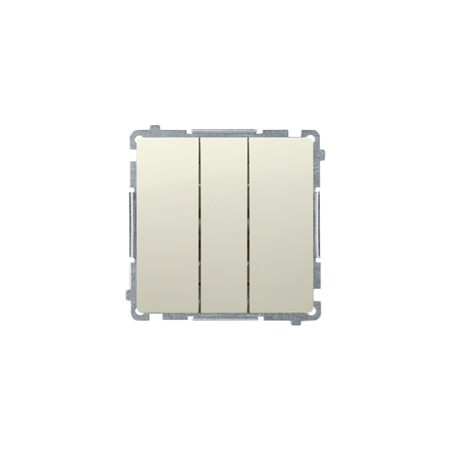 Simon Basic Przycisk potrójny z podświetleniem LED 10A 250V szybkozłączka beż BMP31L.01/12 KONTAKT