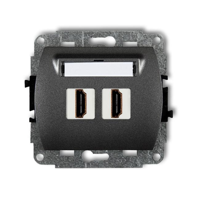 TREND Gniazdo podwójne HDMI 2.0, 4K grafitowy 11HDMI-2 KARLIK