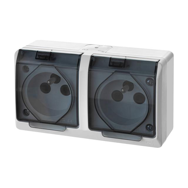 GNT HERMES 2x2P+Z IP44 biało-dymne