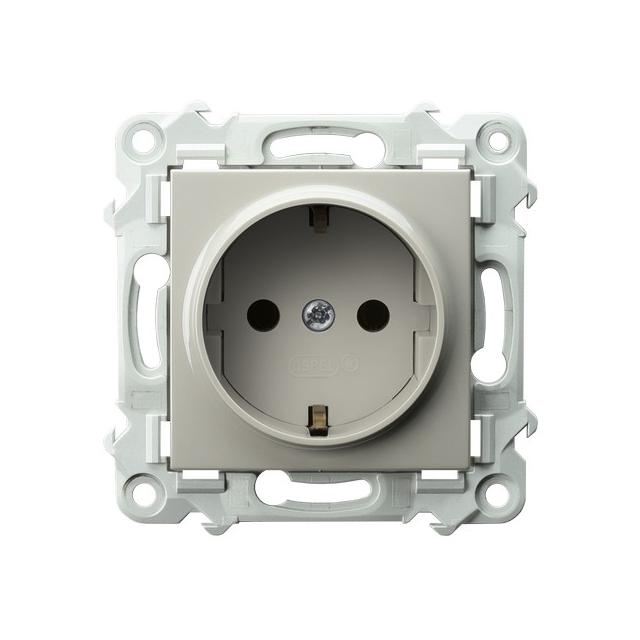 SZAFIR Gniazdo pojedyncze z uziemieniem schuko - kolor kaszmirowy beż