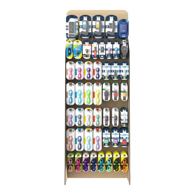 Ekspozytor EXC Mobile - 37 pozycji, 227 sztuk produktów. Zawiera: uchwyt samochod. dual (3szt.), uch