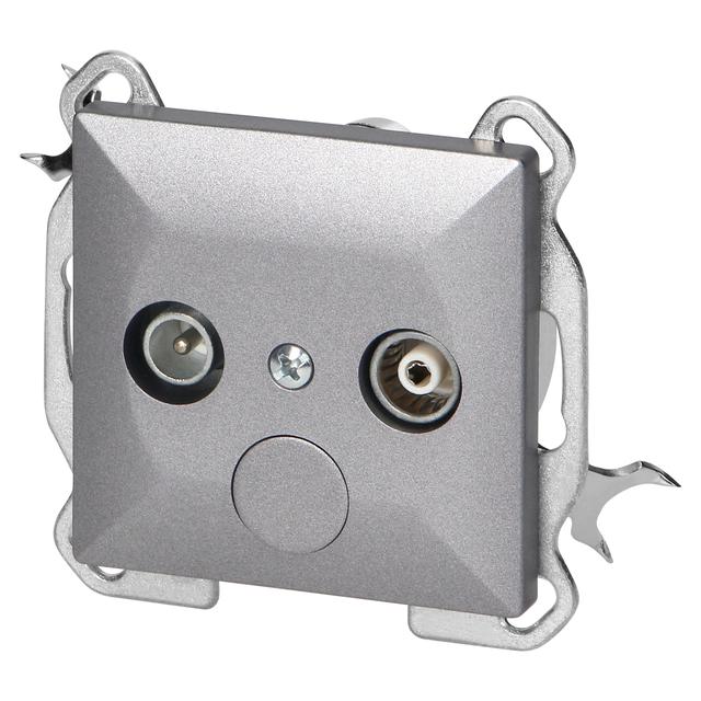 Gniazdo abonenckie "RTV" Pearl, 1,5dbt, GAP-P/K, antracyt