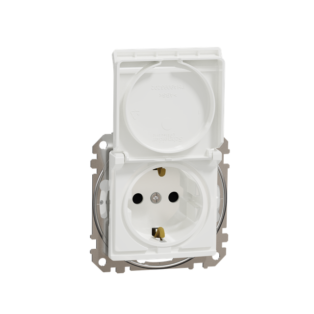 Sedna Design & Elements Gniazdo schuko z przesłonami IP44 białe SDD211023 Schneider