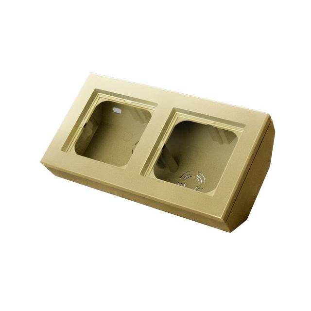 SONATA Puszka narożna podwójna, wyposażona w ramkę - kolor szampański złoty