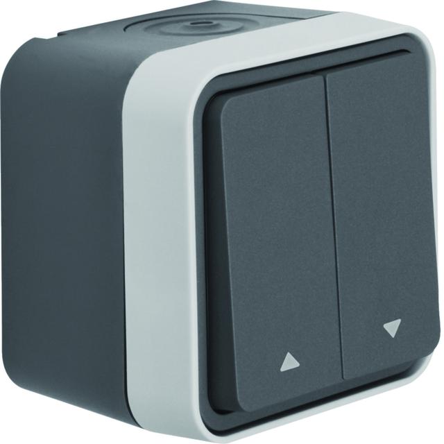 BERKER W.1 Łącznik żaluzjowy przyciskowy kompletny IP55 szary 50753535 HAGER