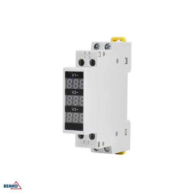 Woltomierz lampka kontrolka modułowa Wskaźnik napięcia 3F cyfrowy 80-500V SCHELINGER