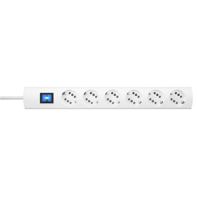 Listwa zasilająca DUOVERSAL plus 6=12, z wyłącznikiem, biały, 1,4 m H05VV-F 3G 1,5 mm2