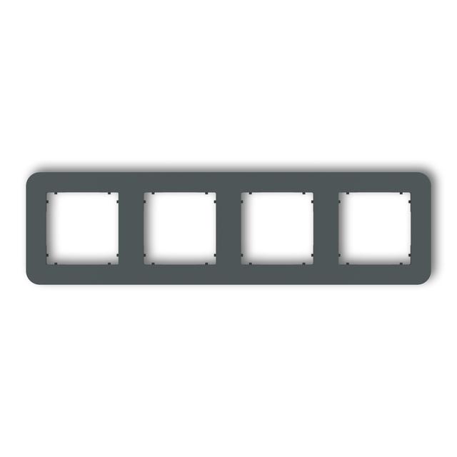 MINI Ramka uniwersalna poczwórna zaokrąglona z tworzywa grafitowy mat