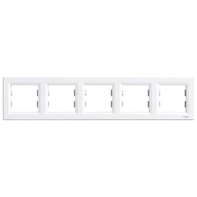 Asfora, ramka 5-krotna, pozioma, biały