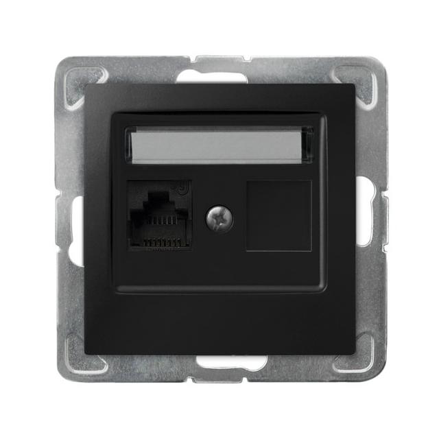 IMPRESJA Gniazdo komputerowe pojedyncze, kat. 5e MMC - kolor czarny metalik