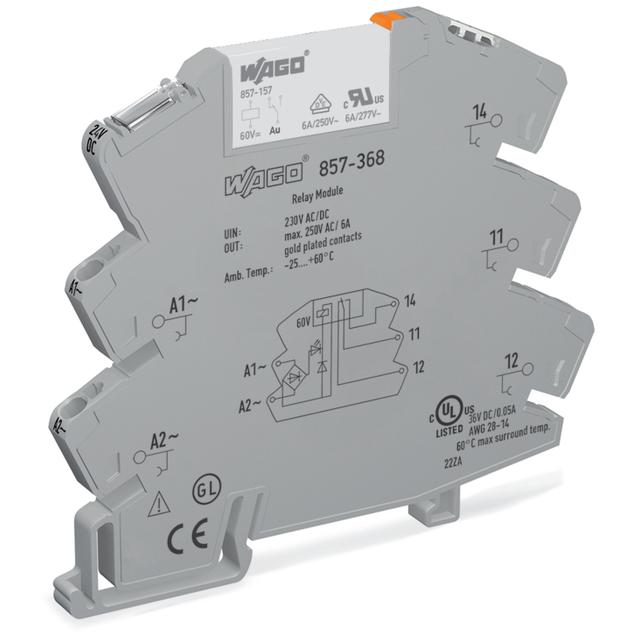 Moduł przekaźnikowy AC/DC 230V szary 857-368 WAGO