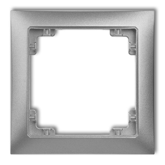DECO Ramka pojedyncza z tworzywa DECO Soft srebrny metalik 7DRSO-1 KARLIK