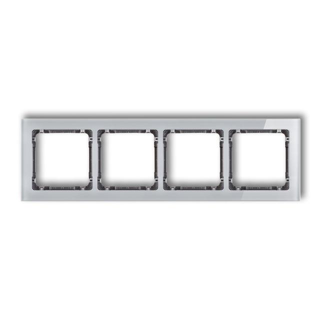 DECO Ramka uniwersalna poczwórna - efekt szkła (ramka: szara; spód: grafitowy)